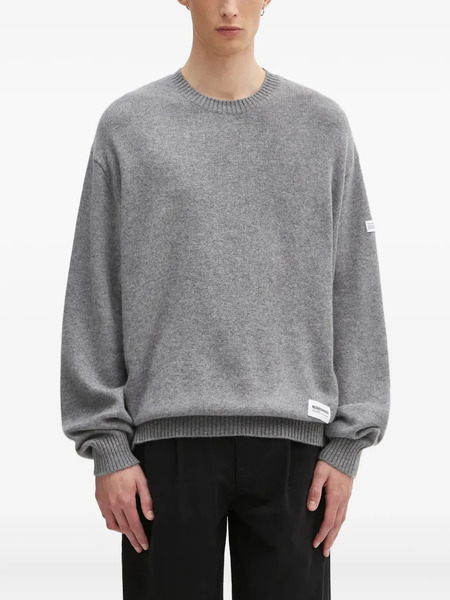  Neighborhood Logo-patch Crew-neck Sweater - Grey 