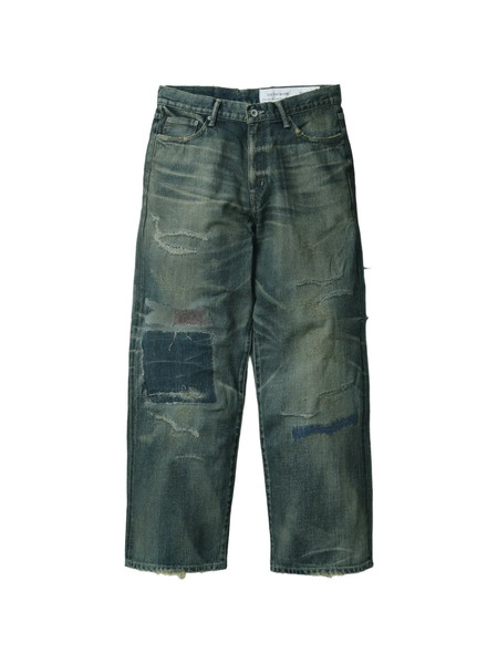  Neighborhood Patchwork Cotton Jeans - Blue 