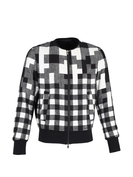  Neil Barrett Checkered Bomber Jacket - Black 
