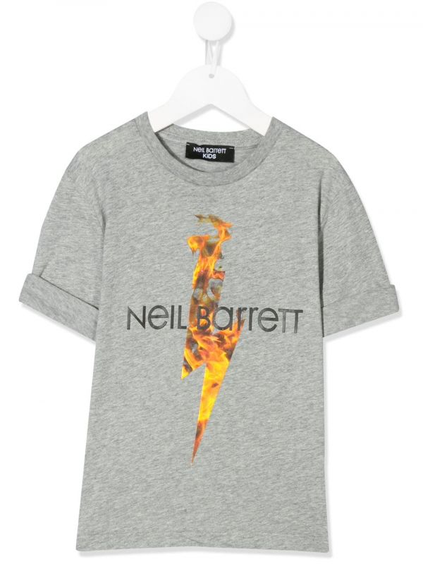  Neil Barrett Kids Fire Print T-shirt - Grey 