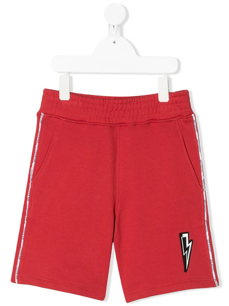 Neil Barrett Kids Logo-trimmed Track Short - Red 