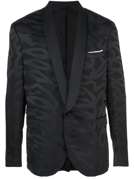  Neil Barrett Patterned Satin Jacket - Black 