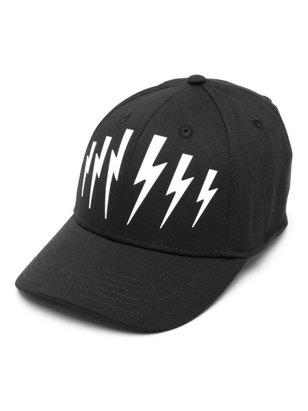  Neil Barrett Thunderbolt-print Cap - Black 