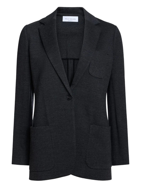  Nells Nelson Geneve Single-breasted Herringbone Blazer - Black 