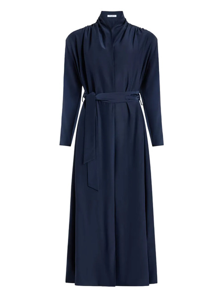  Nells Nelson Maria Drape Collar Silk Maxi Dress - Black 