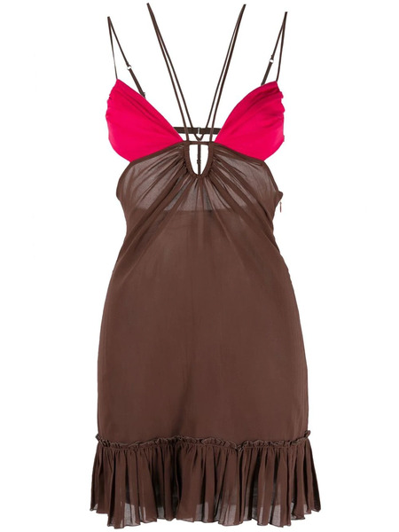  Nensi Dojaka Front Keyhole Minidress - Brown 