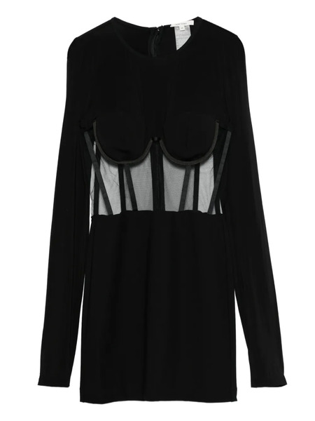  Nensi Dojaka Mesh-panel Mini Dress - Black 