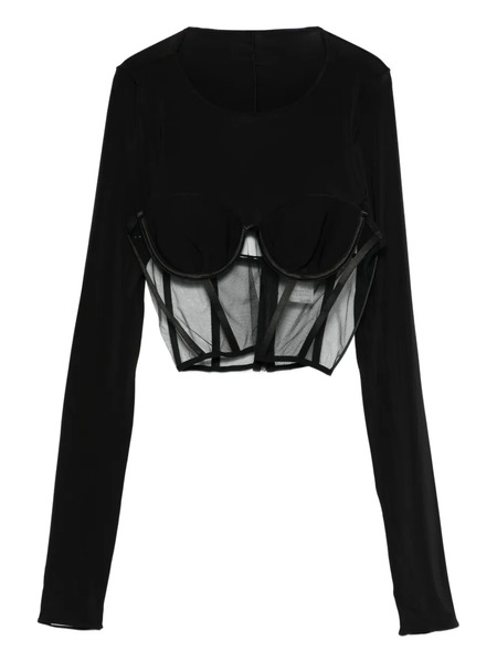  Nensi Dojaka Mesh-panel T-shirt - Black 