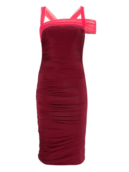  Nensi Dojaka Ruched Midi Dress - Red 