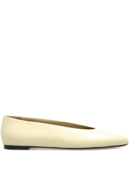  Neous Beid Pointed-toe Leather Ballet Flats - White 