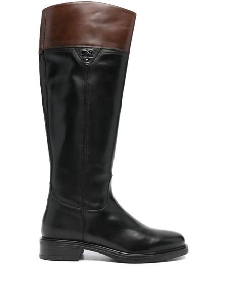  Nero Giardini Leather Logo-detail Boots - Black 