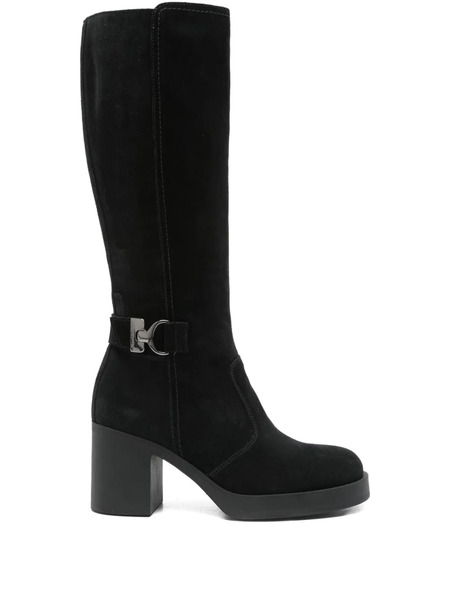  Nero Giardini 75mm Buckle-detail Block-heel Boots - Black 