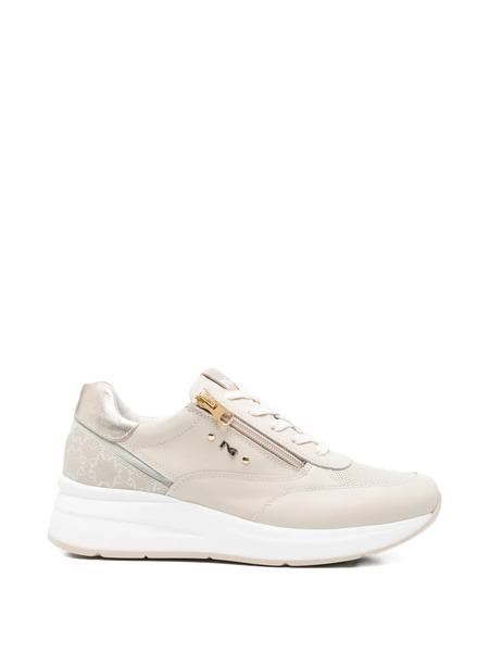  Nero Giardini Zip Leather Sneakers - Neutrals 