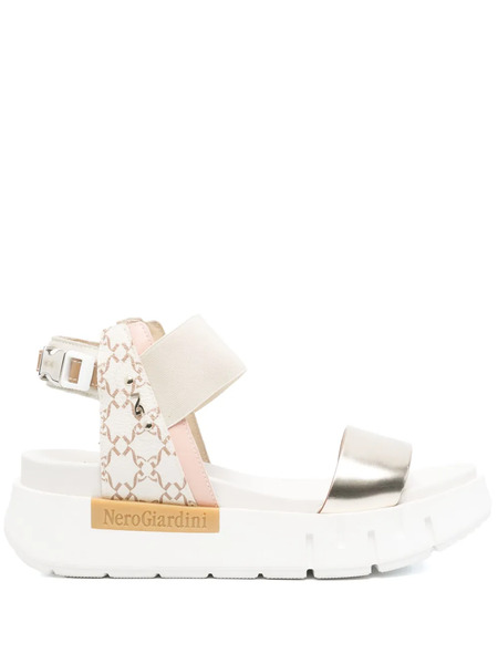  Nerogiardini 55mm Leather Platform Sandals - Gold 