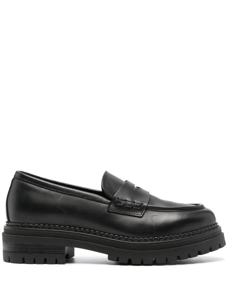  Nerogiardini Round-toe Leather Loafers - Black 
