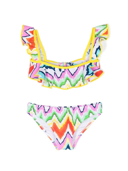  Nessi Byrd Kids Akeno Zigzag Print Bikini Set - Multicolour 