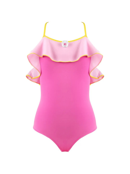  Nessi Byrd Kids Anabelle Ruffled Swimsuit - Pink 