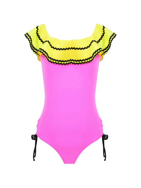  Nessi Byrd Kids Bristol Ruffled Swimsuit - Pink 