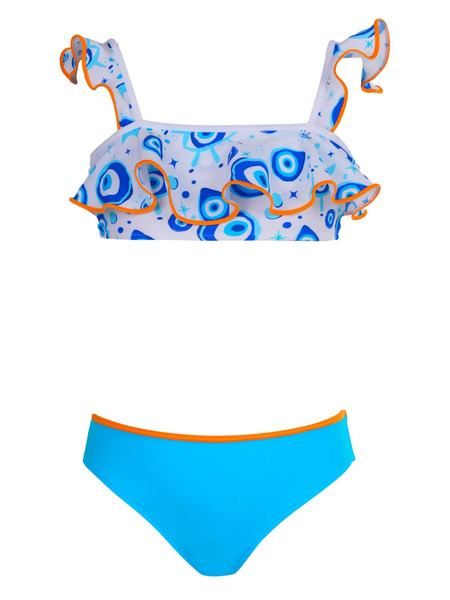 Nessi Byrd Kids Evil Eye-print Bikini Set - White 