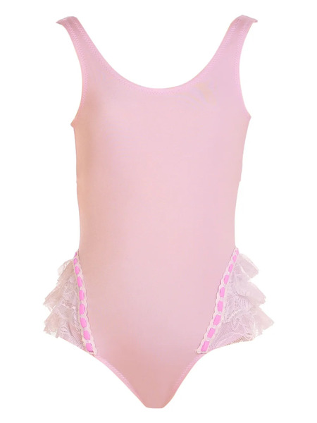 Nessi Byrd Kids Lace-trim Swimsuit - Pink 