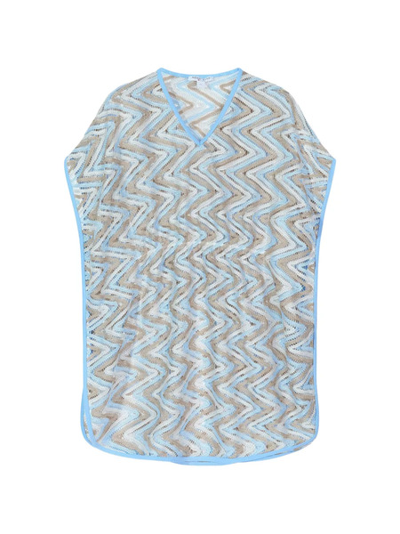  Nessi Byrd Kids Patterned V-neck Top - Blue 