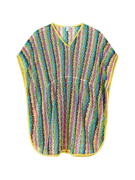  Nessi Byrd Kids Striped V-neck Top - Blue 