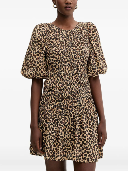  Never Fully Dressed Animal-print Mini Dress - Neutrals 