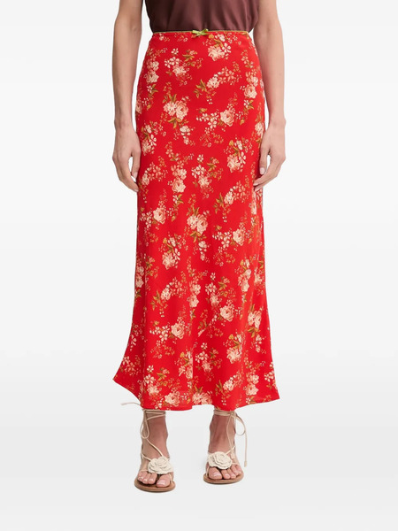  Never Fully Dressed Floral Long Skirt - Red 
