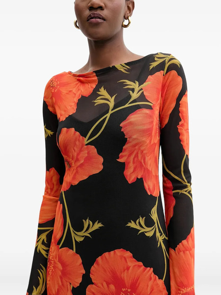  Never Fully Dressed Floral Long-sleeve Maxi Dress - Black 