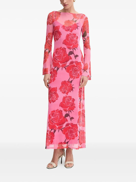  Never Fully Dressed Floral Long-sleeve Maxi Dress - Pink 