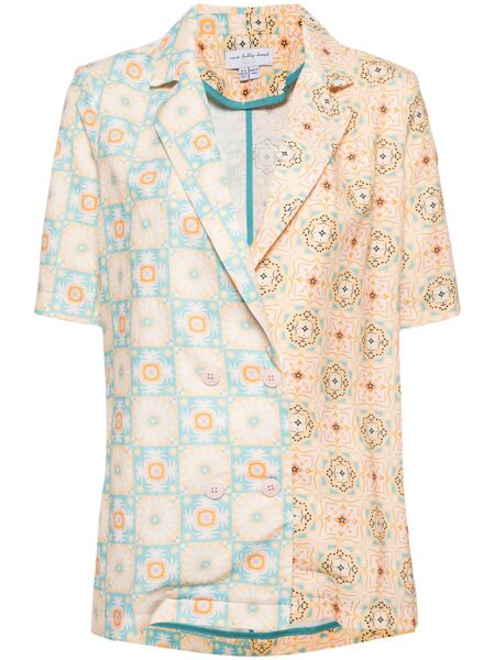  Never Fully Dressed Graphic-print Short-sleeve Blazer - Neutrals 