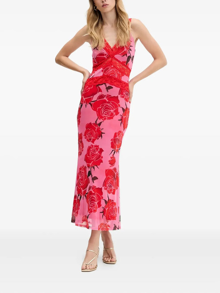  Never Fully Dressed Lace-detail Floral Maxi Dress - Pink 