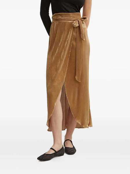  Never Fully Dressed Pleated Wrap Midi Skirt - Brown 