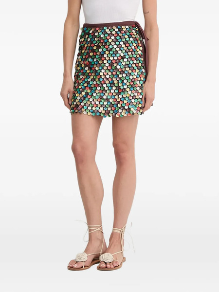  Never Fully Dressed Sequin Embellished Short Skirt - Brown 