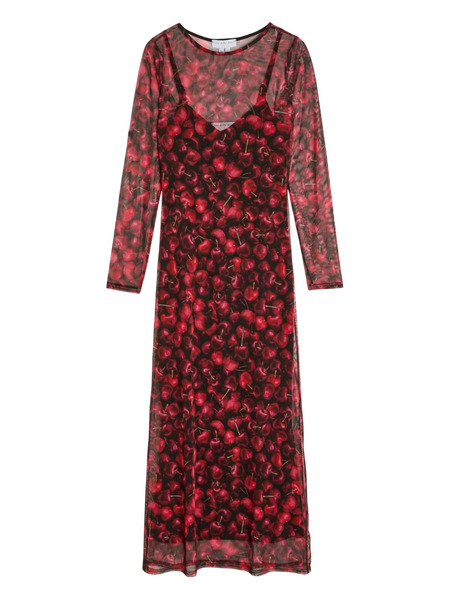  Never Fully Dressed Soho Cherry-print Midi Dress - Red 