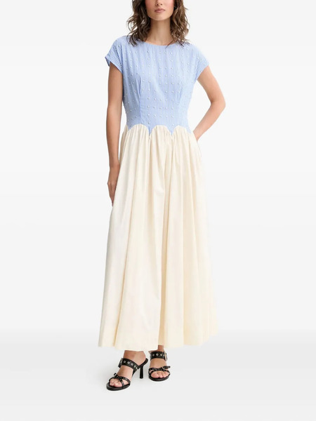  Never Fully Dressed Striped Embellished Maxi Dress - Blue 