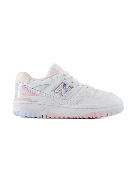  New Balance Kids Leather-panelled Sneakers - White 