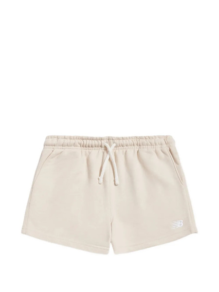  New Balance Kids Logo Embroidered Shorts - Neutrals 