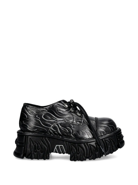  New Rock Flame-print Trainers - Black 