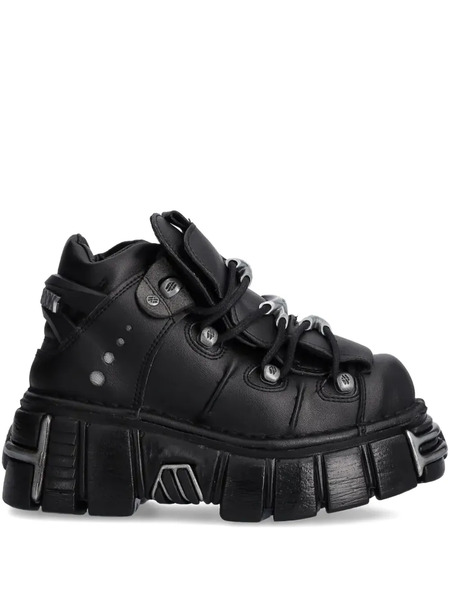  New Rock Lace-up Chunky Boots - Black 