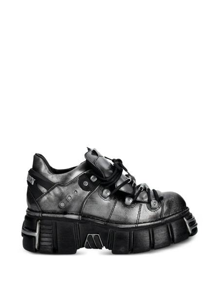  New Rock Lace-up Lug-sole Trainers - Grey 