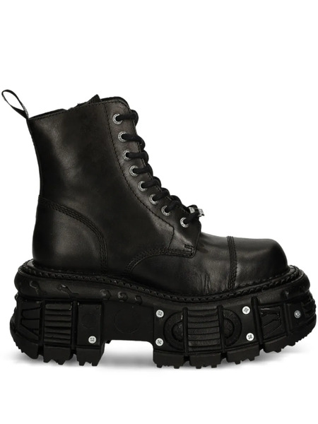  New Rock Lace-up Platform Boots - Black 