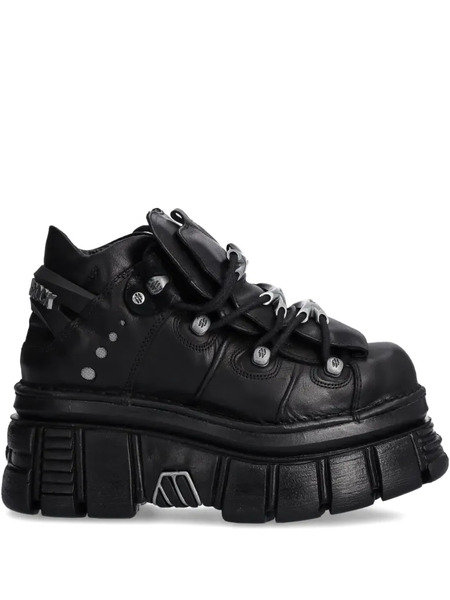  New Rock Lace-up Platform Sneakers - Black 
