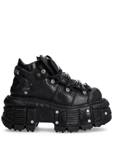  New Rock Lace-up Platform Sneakers - Black 