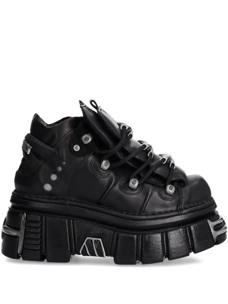  New Rock Lace-up Platform Sneakers - Black 