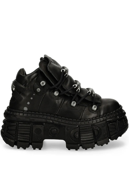  New Rock Lace-up Platform Sneakers - Black 