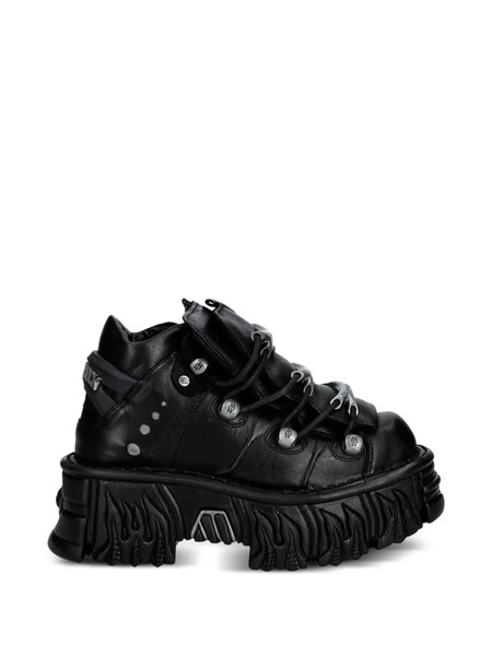  New Rock Lace-up Platform Sneakers - Black 