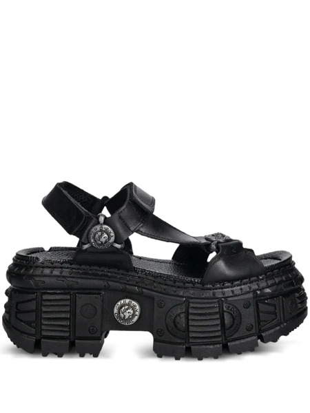  New Rock M-bios130-c7 Platform Buckle Sandals - Black 