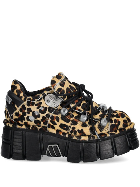  New Rock M-120n-c54 Leopard-print Platform Trainers - Neutrals 