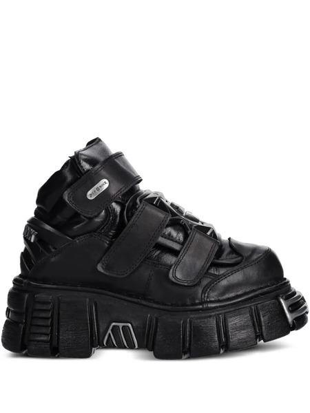  New Rock M-285-s1 Strap Detail Platform Boots - Black 
